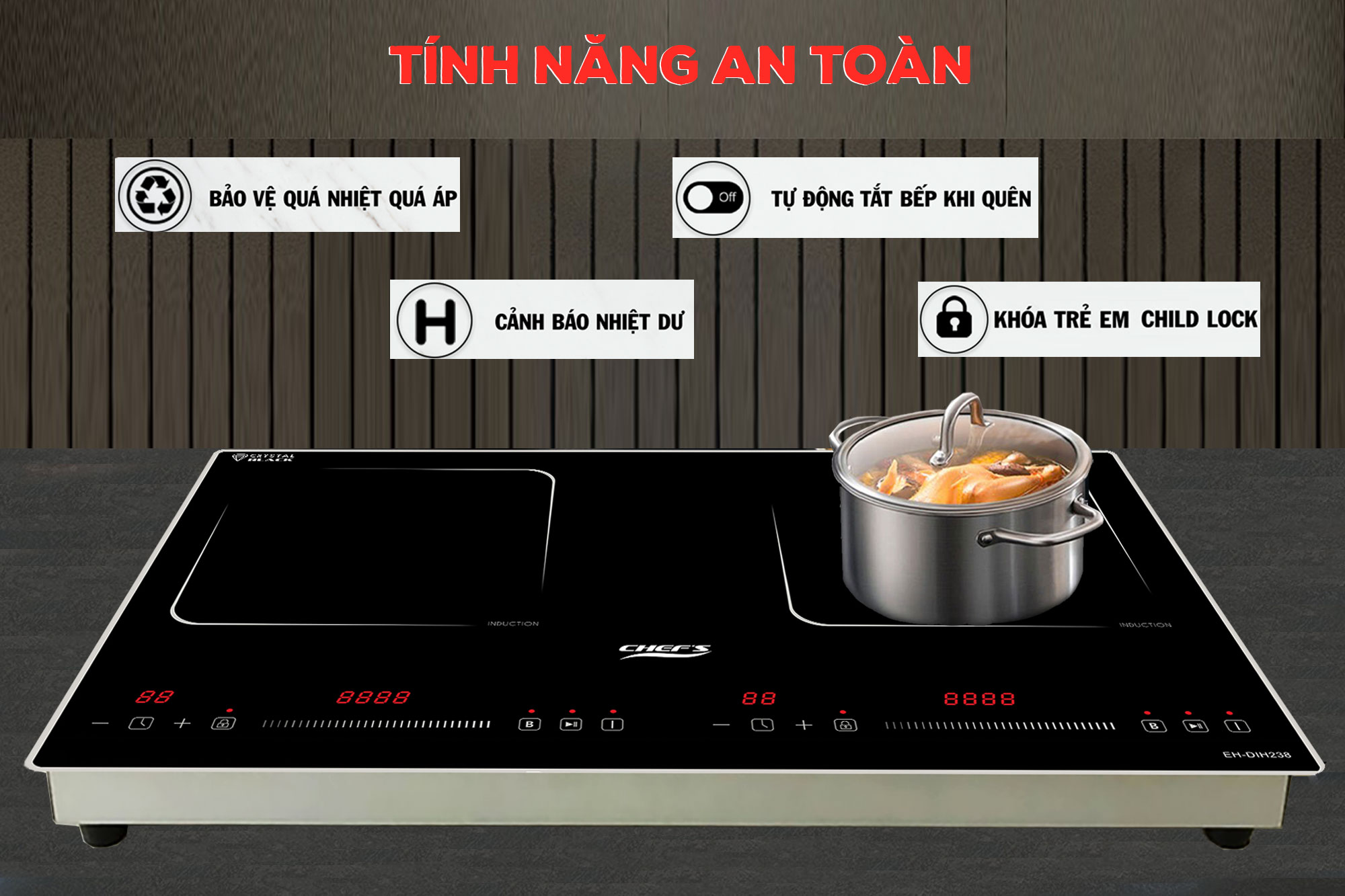 Tính năng an toàn trên bếp EH-DIH238
