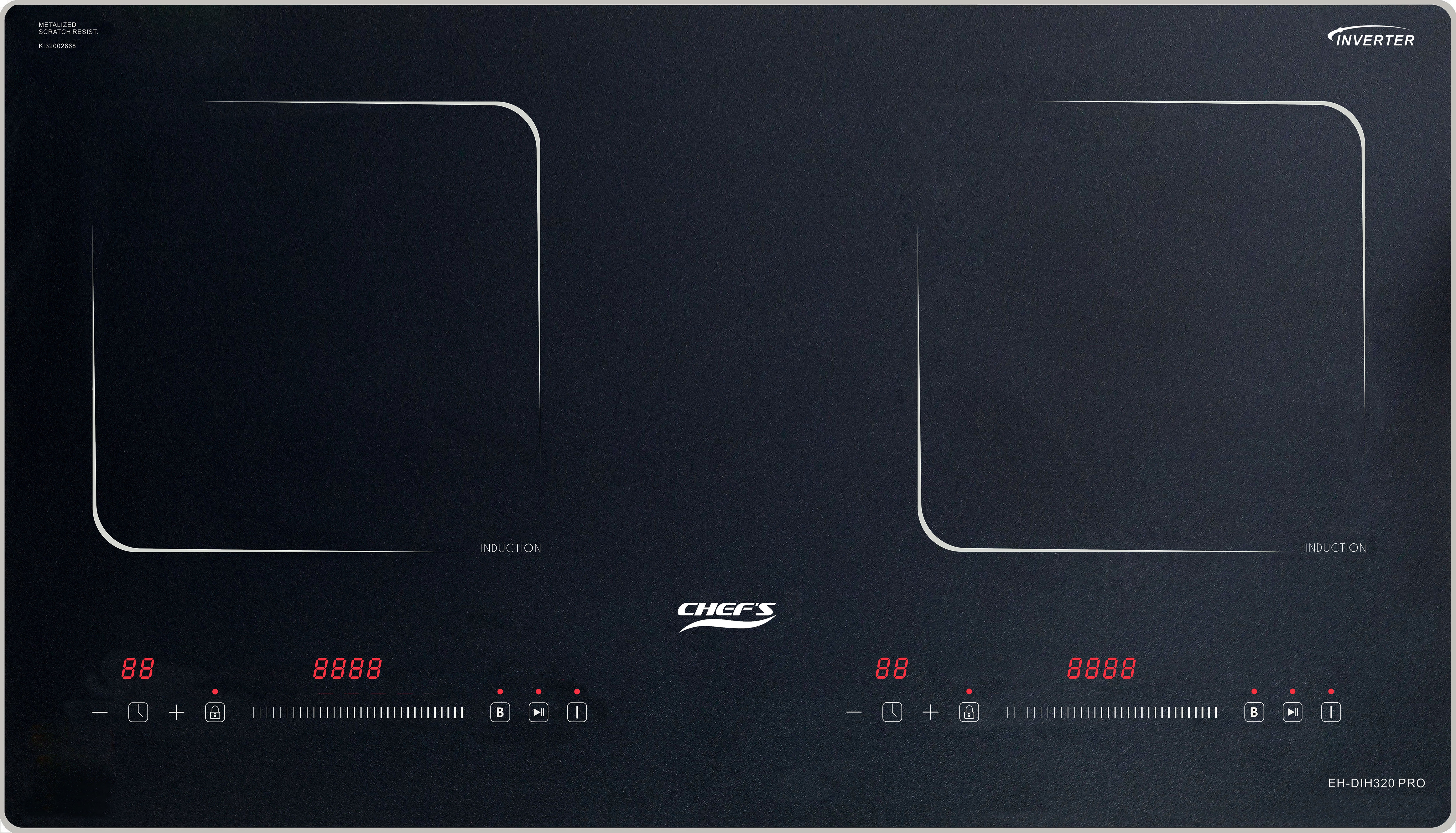 2 v&ugrave;ng nấu tr&ecirc;n bếp từ Chef's EH-DIH320 PRO