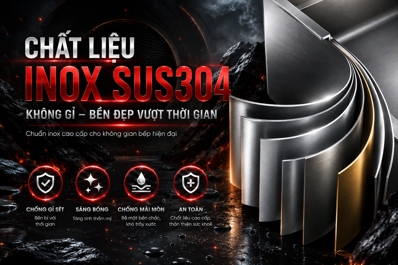 Chậu rửa bát Chef's EH-S7646 dùng inox 304