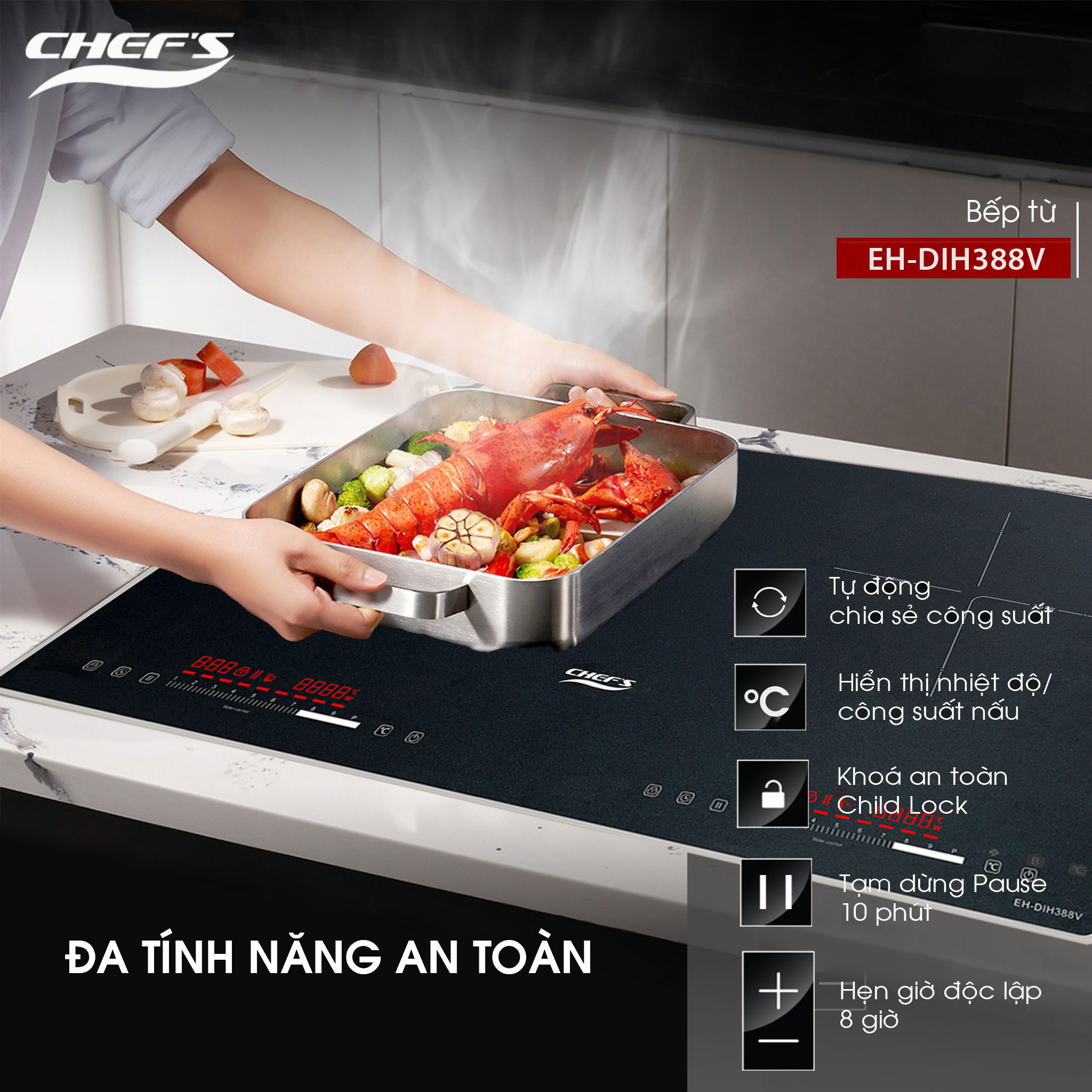 Tính năng an toàn trên bếp Chef's EH-DIH388V