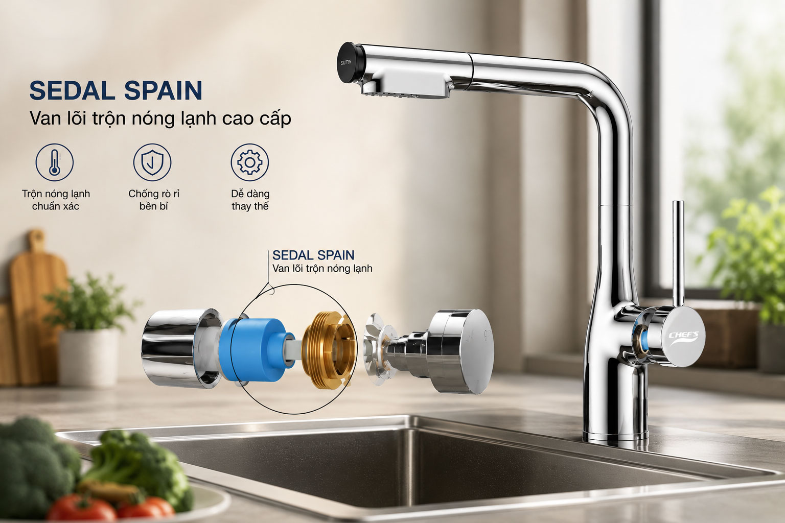 van trộn n&oacute;ng lạnh sedal t&acirc;y ban nha