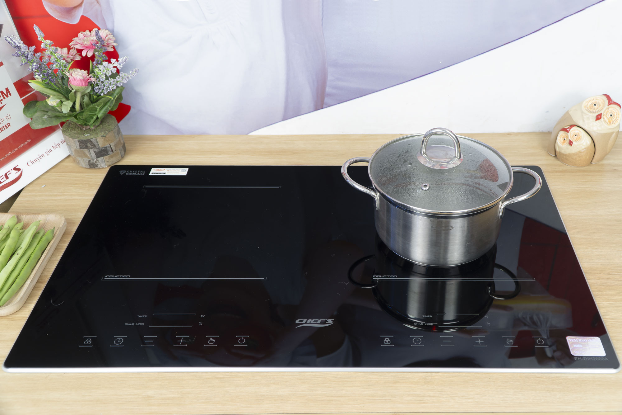Bếp từ Chef's 2 v&ugrave;ng nấu EH-DIH2000A NEW