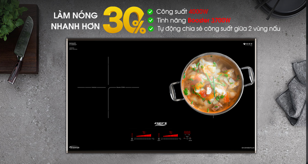 tính năng booster bếp từ đôi EH-DIH 888