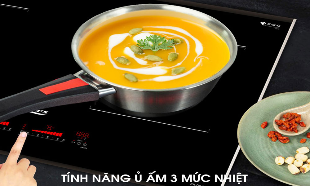 Tính năng ủ ấm 3 mức nhiệt trên bếp Chef's EH-DIH836