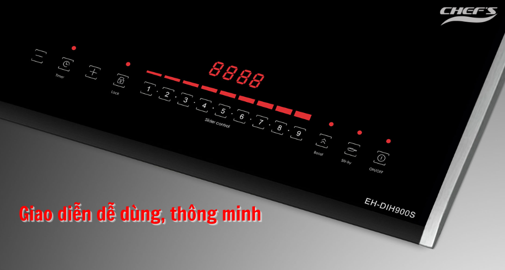 mặt kính hiện đại của bếp từ đôi EH-DIH900S