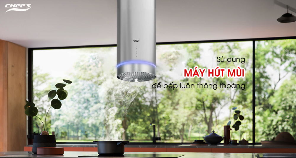 Sử dụng máy hút mùi để không gian bếp luôn thông thoáng