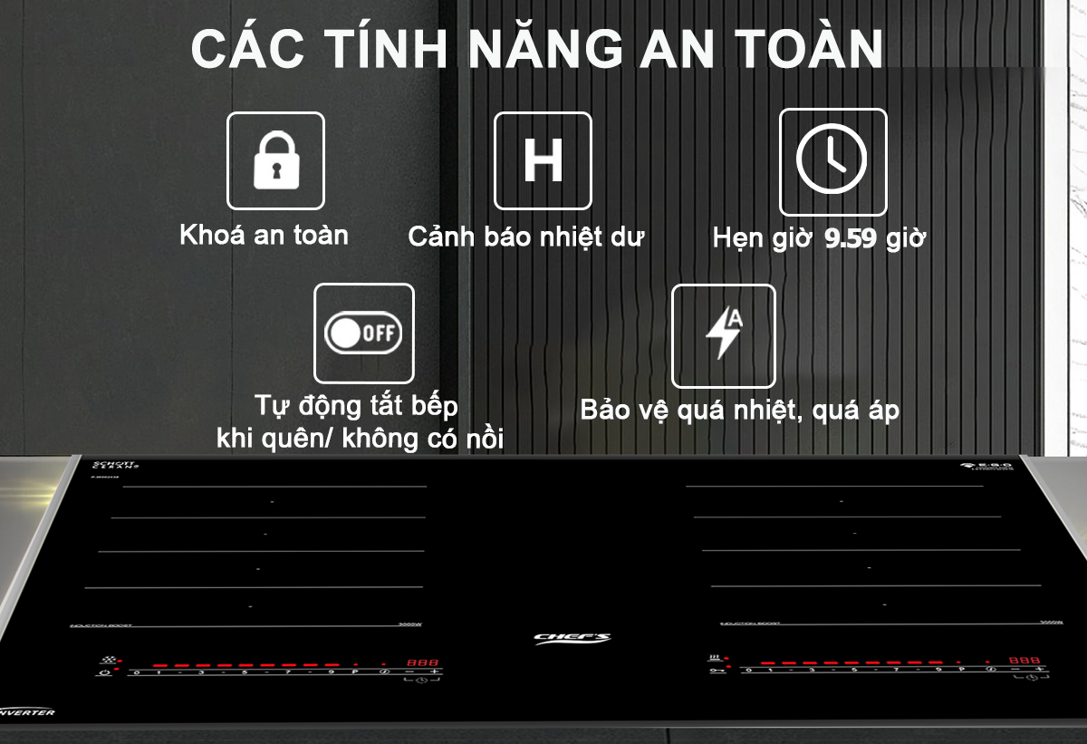 Tính năng an toàn trên bếp EH-DIH365