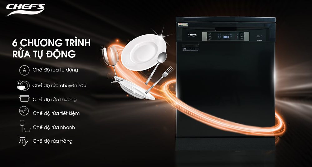 Chương trình rửa của máy rửa bát Chef's