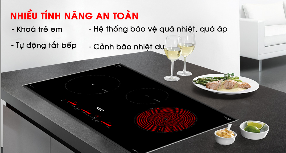 Tính năng nấu an toàn trên bếp từ EH-MIX536