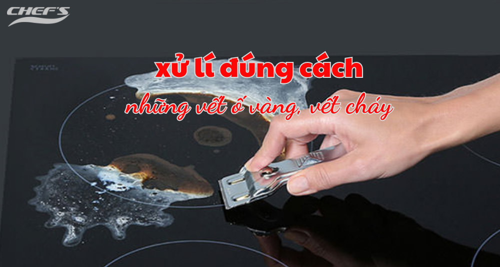 xử lí bếp ố vàngđúng cách trên mặt bếp