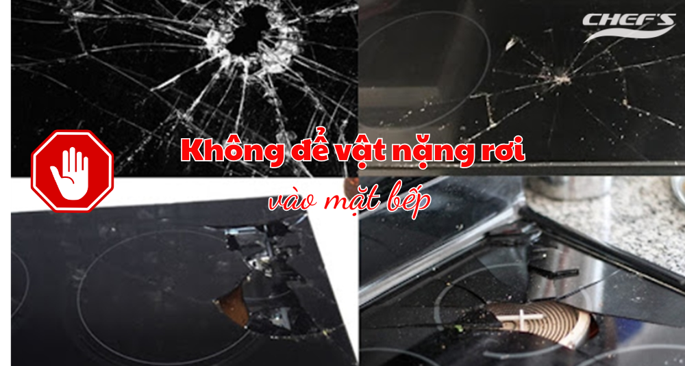 mặt kính bị vỡ do vật nặng