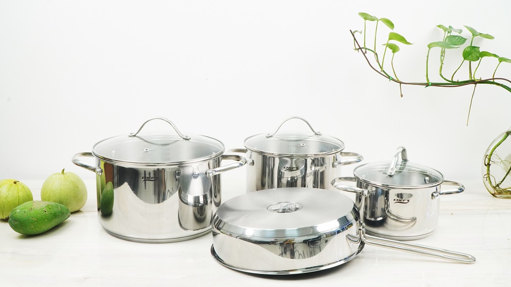 Bộ nồi từ Chef's EH-CW4430 gồm 3 nồi 1 chảo chống dính