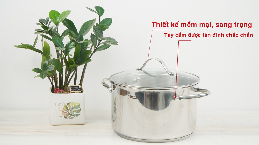 Bộ nồi từ Chef's EH-CW4430 có quai dinh tán chắc chắn