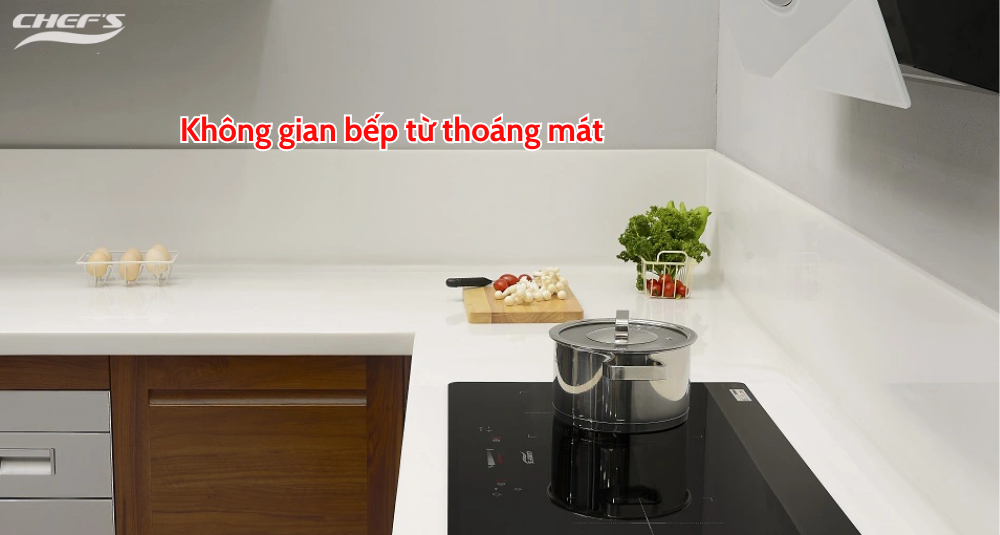 không gian bếp thoáng mát, hiện đại