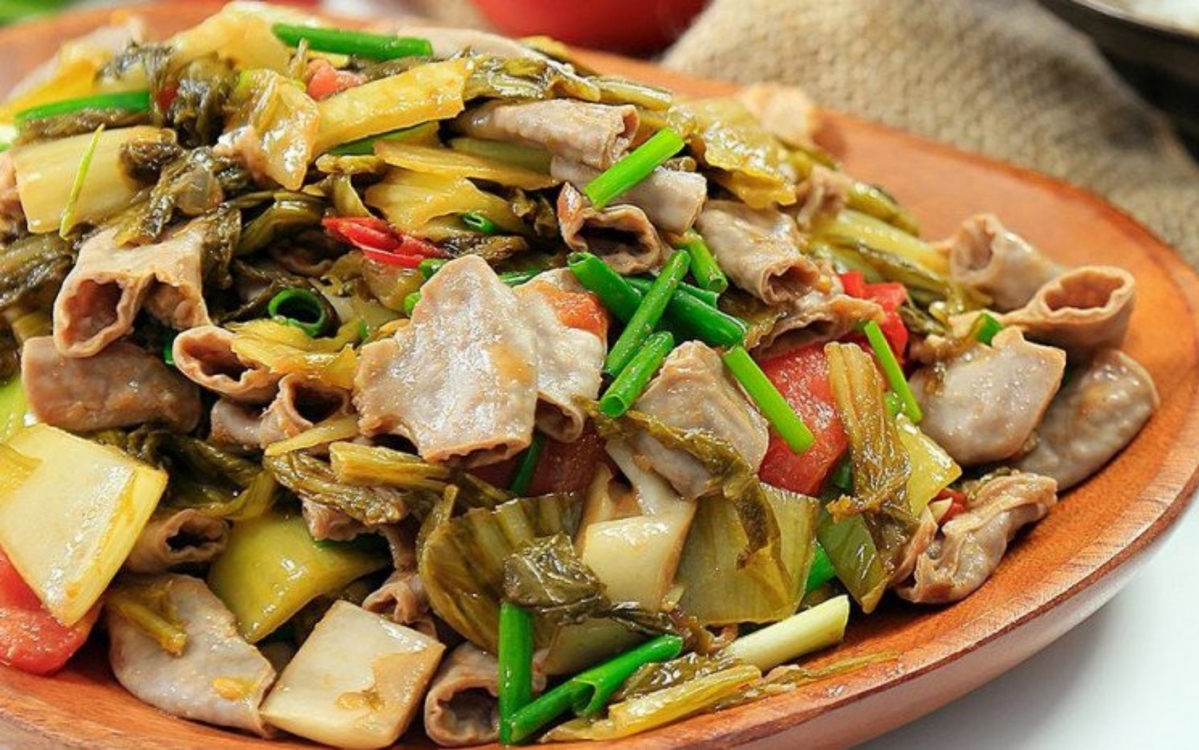 Lòng xào dưa ngon bá cháy