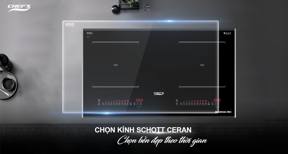 Thiết kế sang trọng với mặt kính SChott Ceran - Đức