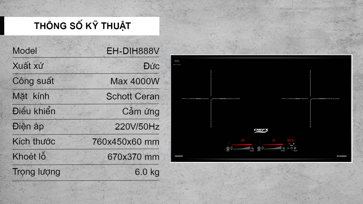 Bếp từ Chef's EH-DIH888V