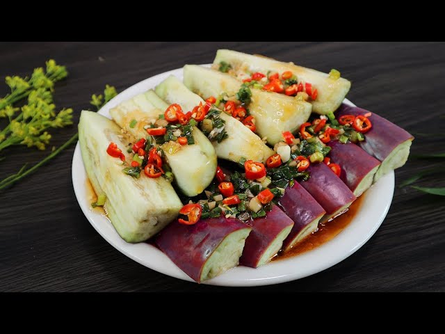 Cách nấu cà tím hấp tỏi băm