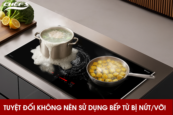 Tuyệt Đối Không Nên Sử Dụng Bếp Từ Bị Nứt/Vỡ