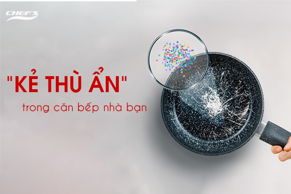 Mối đe dọa tiềm ẩn đến sức khỏe khi sử dụng nồi chảo chống dính bị bong tróc.