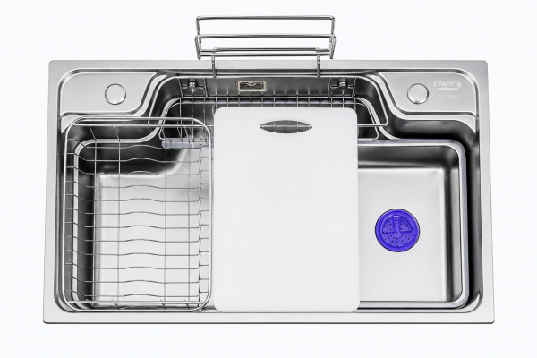 Chậu rửa bát một hố Chef's EH-S7848 bề mặt hạt Linen chống xước
