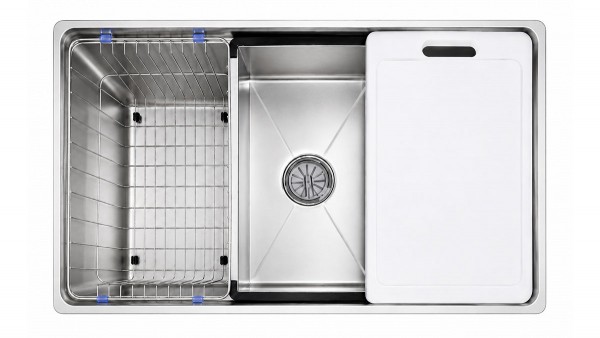 Chậu rửa bát một hố Chef's EH-S7646 phủ nano Silver vân núi lửa chống xước vượt trội